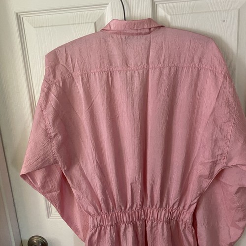 Saint Germain Paris Pink Jumpsuit Long Sleeve Silky Vintage 70s 80s - Picture 10 of 16