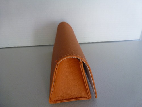 TORY BURCH Sunglasses Eyeglasses Leather Case Burnt Orange EUC - Picture 3 of 8