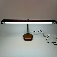 Desk Lamp TLBI Fluorescent Gooseneck Metal Brown Vintage Drafting Light Works 