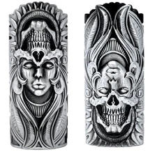 Cool Skull Art Metal Lighter Case Cover Sleeve Fits Standard Bic Lighter J6