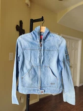 Glo  Hooded Jean Jacket M Junior Women's