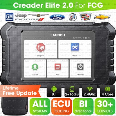 LAUNCH X431 Creader Elite 2.0 FGC Full System Scan Diagnostic for Ford/GM/Chevy