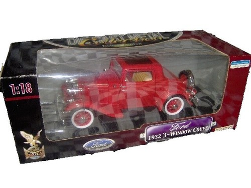 ACME 1932 Ford 5-Window Coupe Hammered Steel LE Car 1:18, In