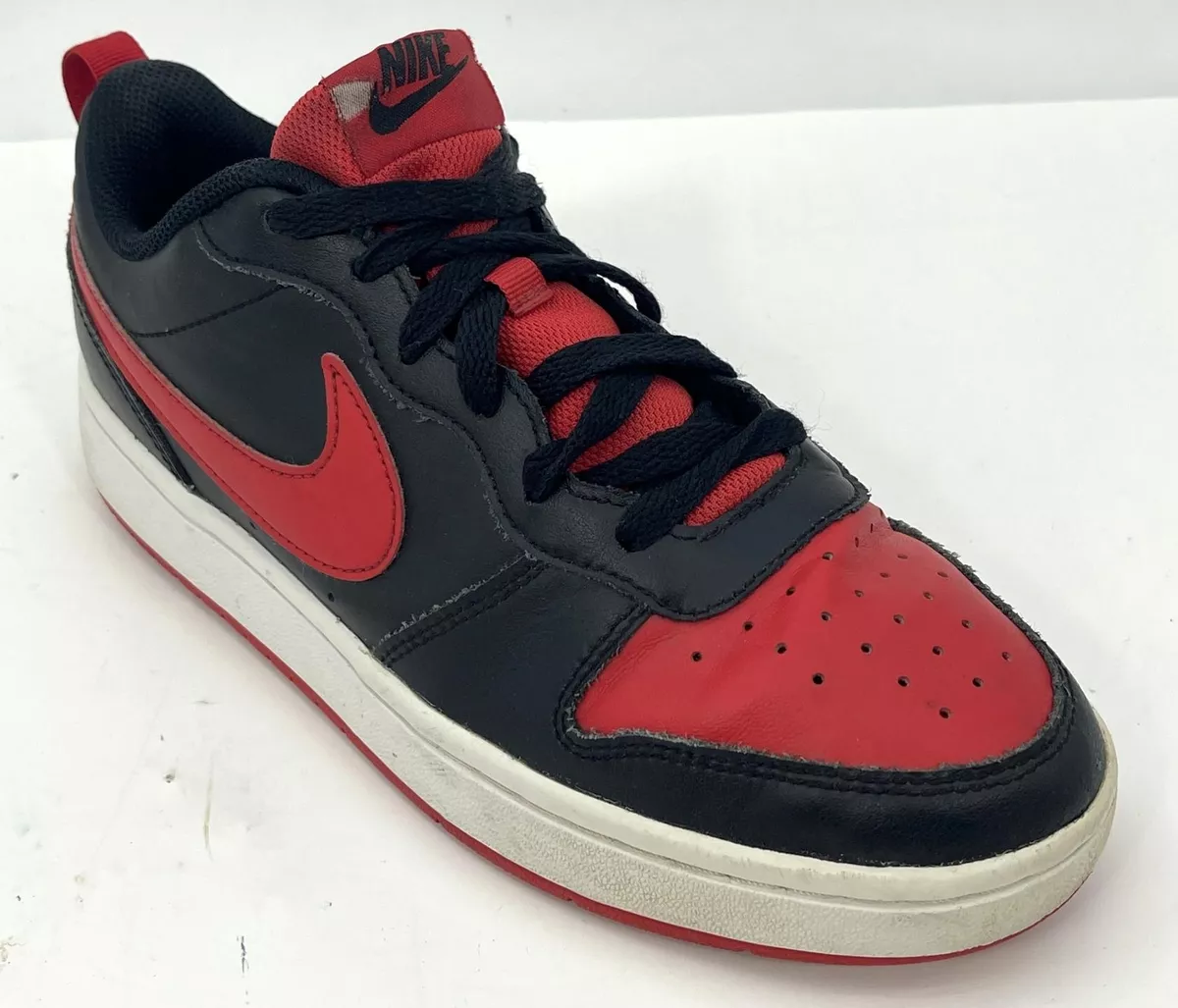 Nike Kids' Court Borough Low 2 Black & Red Shoes