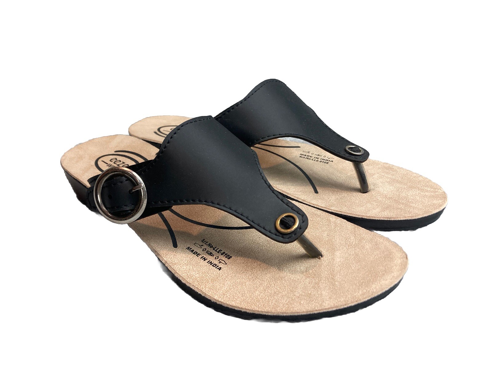 APL Scarpe sandali donna Eezee Wear nere e marroni punta aperta taglia UK 7 EU 40