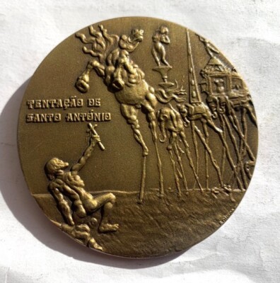 Médaille Vintage Salvador Dalí 'Le Poème' - Bronze Doré - Années 70 - Italie
