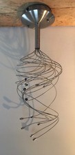 ULTRA MODERN COMMERCIAL CEILING LIGHTS - MINI LIGHTS ON CHROME WIRE SWIRL