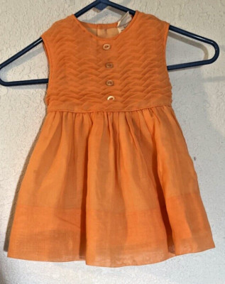 Vintage Cinderella Brand Dress Sleeveless Toddler Size 3 Solid Peach Lined NEW