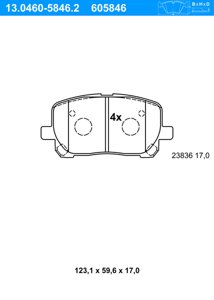 Ate BremsbeläGe Vorne Rechts Links FüR Toyota Avensis Verso Matrix-image