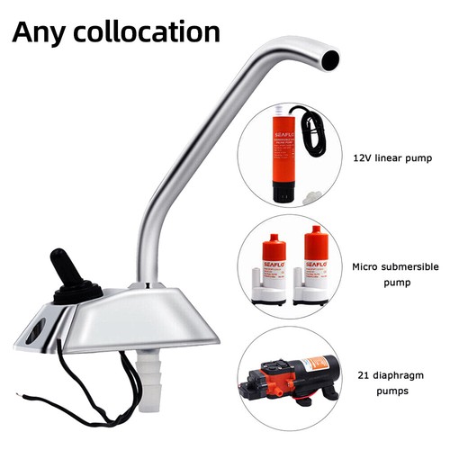 12V Galley Electric Water Pump Tap 360° Spin Faucet for Boat/Caravan Motorhome - Picture 5 of 11