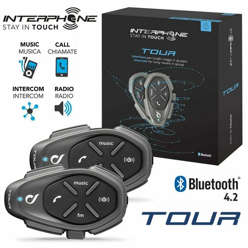 INTERFONO MOTO FINO 1.5KM BLUETOOTH INTERPHONE TOUR RADIO KIT DOPPIO  UNIVERSALE | eBay