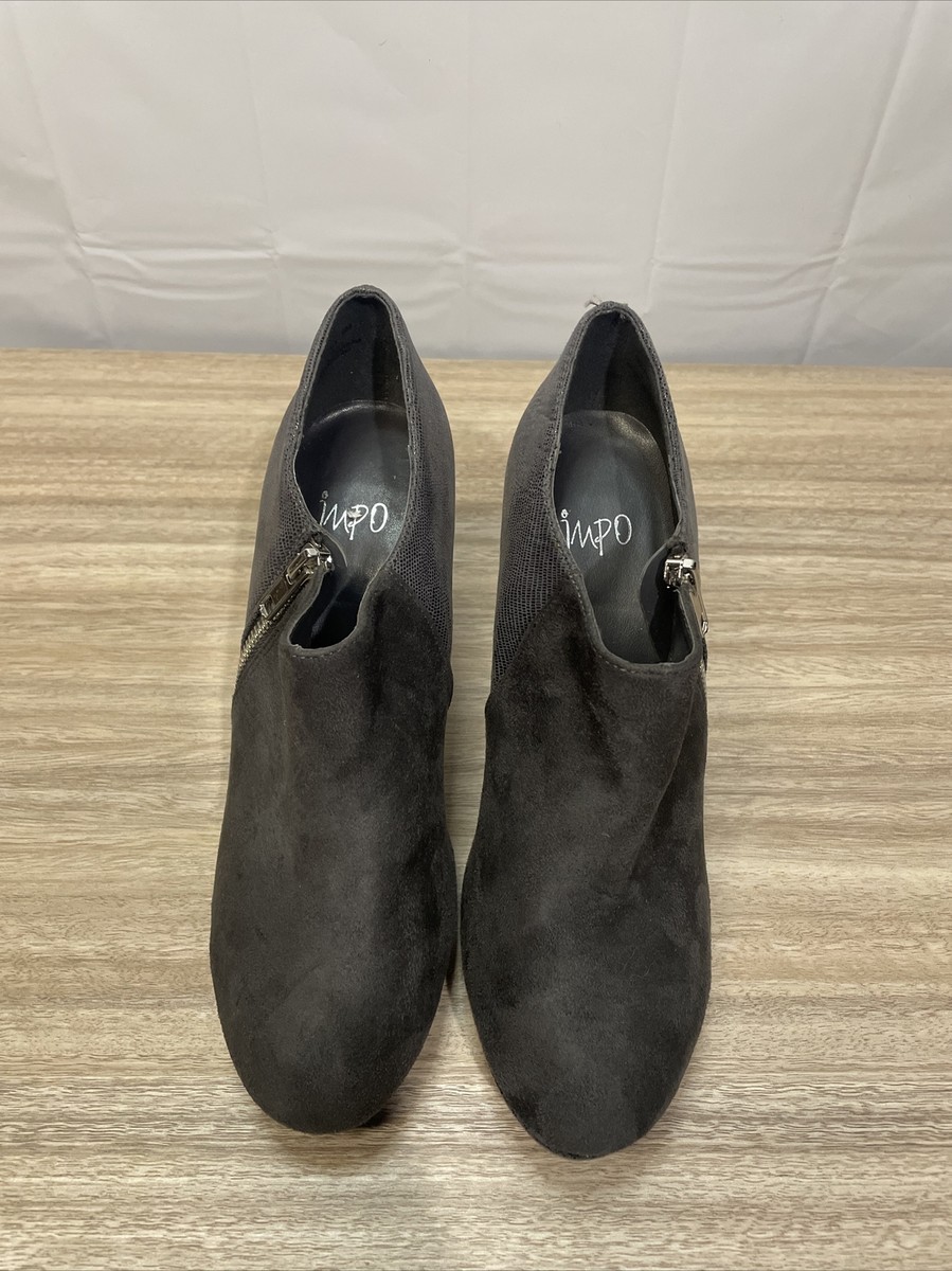 IMPO PAULA PLATFORM BOOTIE Size 8M Grey Suede Round Toes and - Main Image