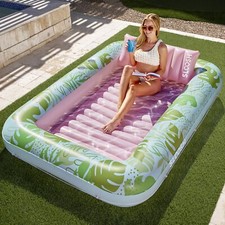 XL Inflatable Tanning Pool Lounger Float for Adults 85" x 57" Extra Large Sun...