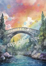 Pet Dog Cat Rainbow Bridge Sympathy Card Personalized hand-crafted