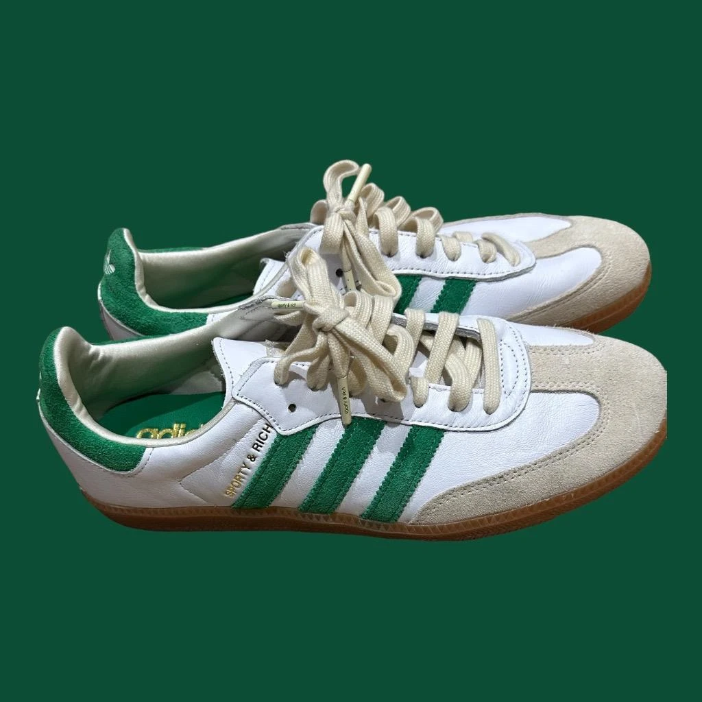 Green adidas samba trainers sale