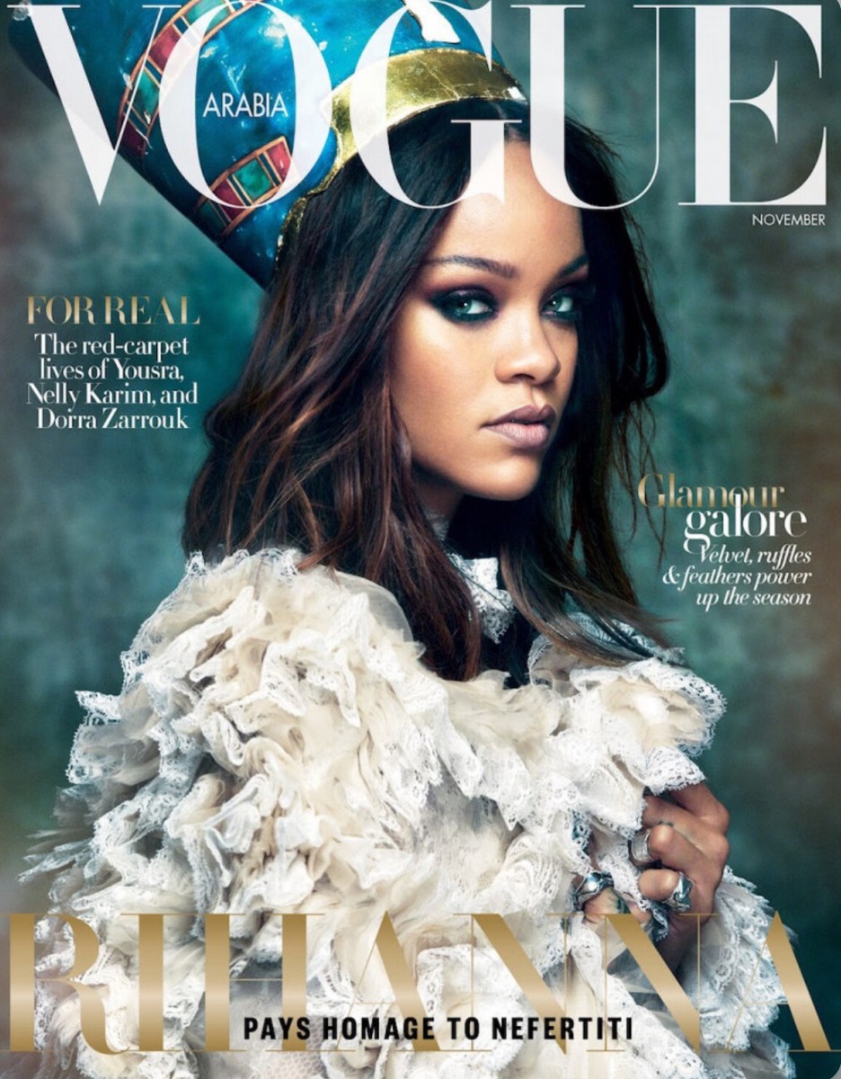 RIHANNA VOGUE ARABIA MAGAZINE NOVEMBER 2017 NEFERTITI