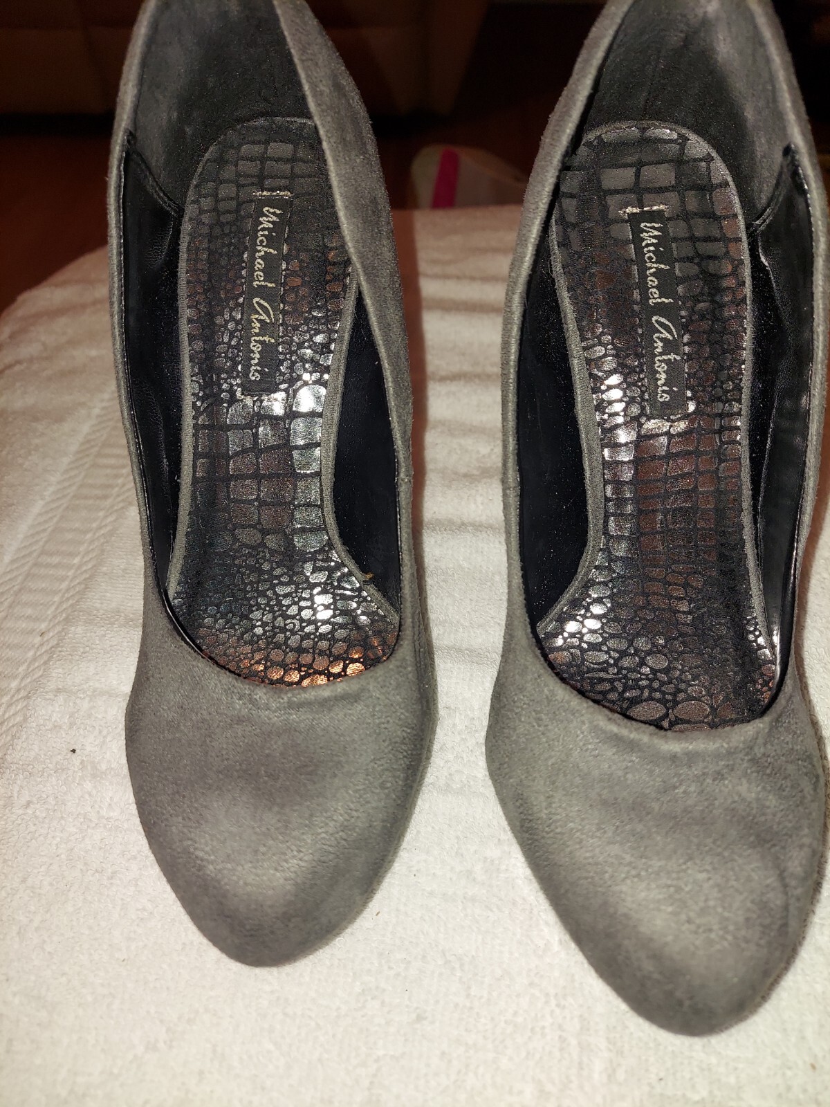 Michael Antonio Gray Fabric Platform Stiletto Pum… - image 3