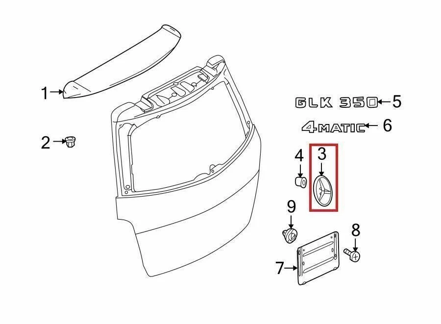 X253 SUV Mercedes NEGRO BRILLANTE estrella emblema tapa maletero trasero logotipo insignia AMG GLC300 Foto 3 de 3