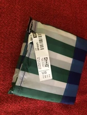 Ikea Skfnke Foldable Pocket Reusable Shopping Tote Bag Blue Green 304.413.56