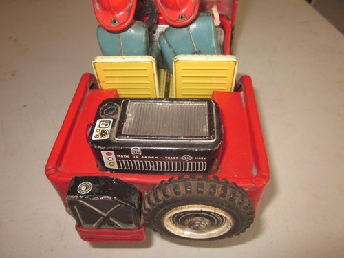 Auto Comando Pompieri Vintage Tinplate a Batteria, Nomura Toys (T.N) Giappone VG - Foto 3 di 6