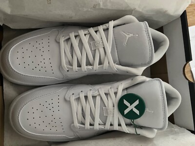Jordan 1 low triple white tumbled leather 46