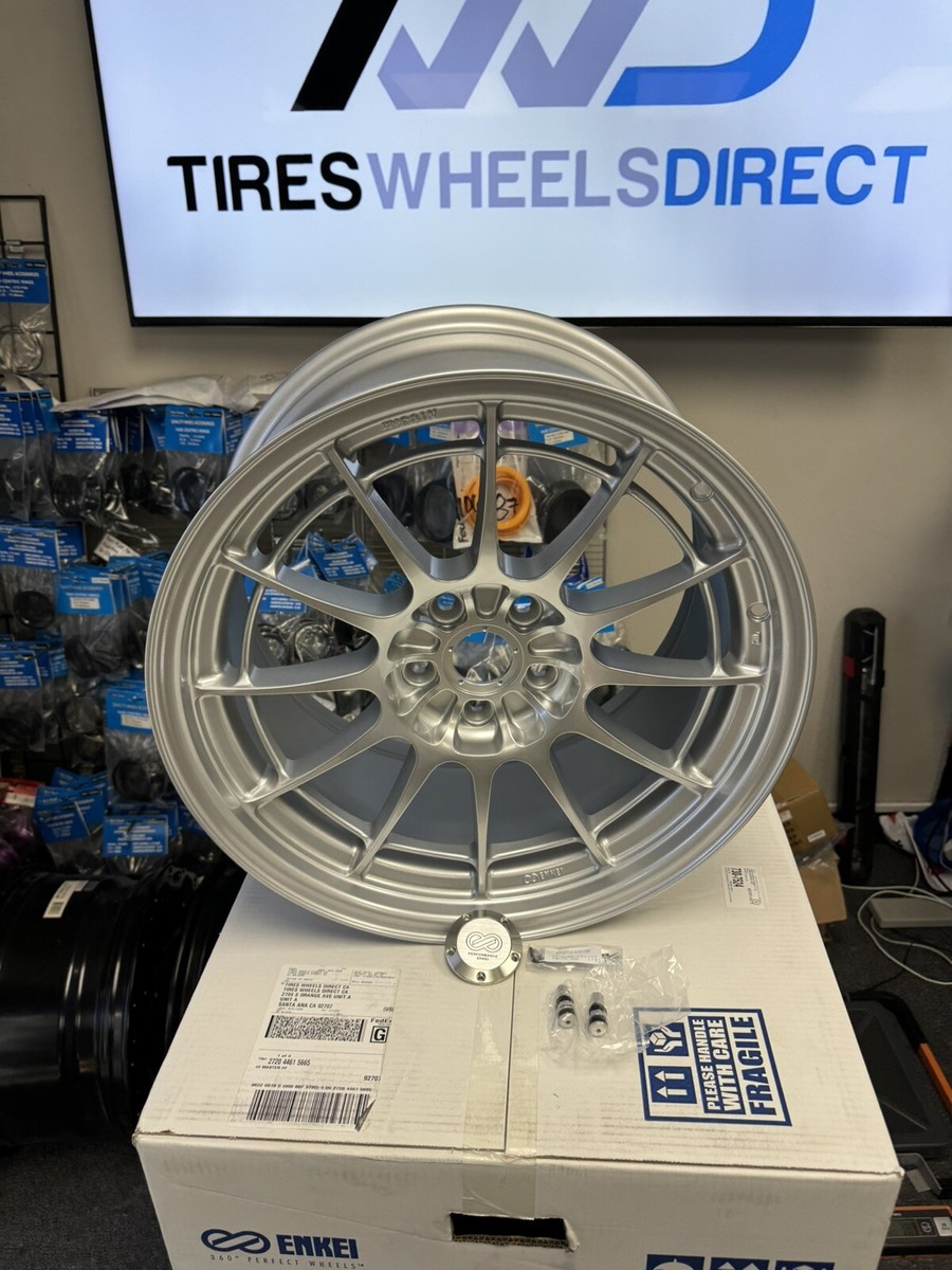 ENKEI Silver NT03+M in SILVER-SET OF 4 18x9.5 Rims 5x108 +40mm for