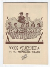 Original Playbill 1944 School For Brides at the Ambassador Theatre