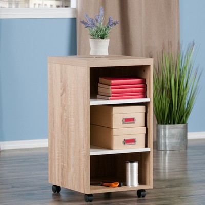 Modern Home Office Cart Mobile Storage Cabinet 3 Open Shelves Display Organizer Ebay