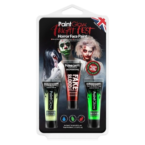 Face Paint and Fake Blood Set Halloween Makeup Vampire Glow In The Dark Zombie - Picture 3 of 6