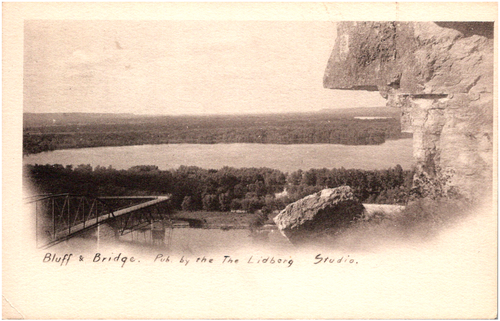 Bridge View from Barn Bluff Red Wing Minnesota MN 1906 RPPC Postcard Photo UDB