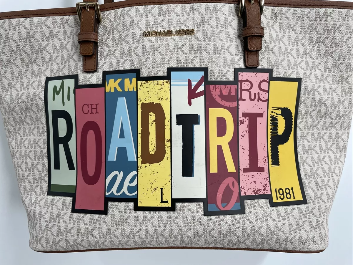 Michael Kors Desert Road trip MK VANILLA Jet Set Travel Tote Carry