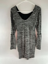 Liberty Love Dress Women's Size M Gray V-neck Bell Sleeve Above the Knee Knit