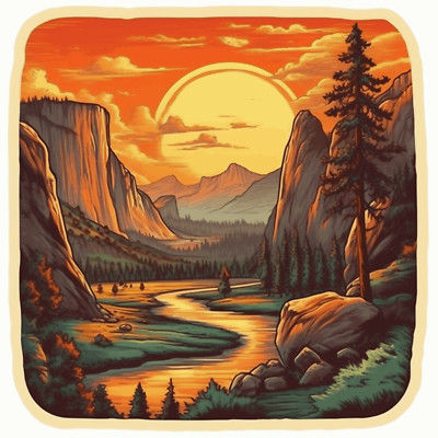 Nature Scene Decal Forest Lake Sticker Decal for Car Truck Window Bumper Graphic
