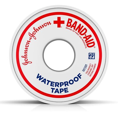 Band-Aid First Aid Water 100% Waterproof Self-Adhesive Tape Roll, 1''  X 10 Yard