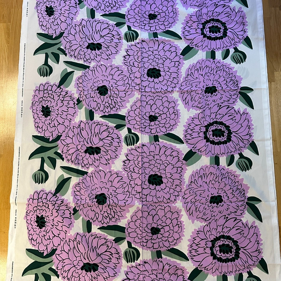 marimekko cotton fabric/ Primavera/ Purple,Green/ 145x100cm/ New/ Unused - Image 2 of 4