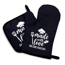 Made With Love And Some Other Sxxtoven Mitts And Pot Holders Sets Of 2funny Ove