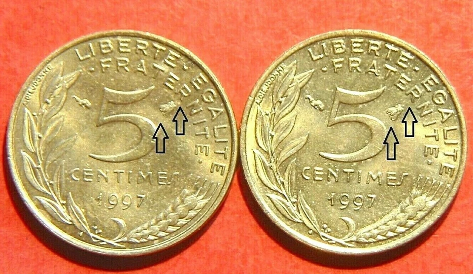 2 pièces différentes: 5 centimes Marianne 1997 sup (4 plis) voir annonce - Photo 1/1