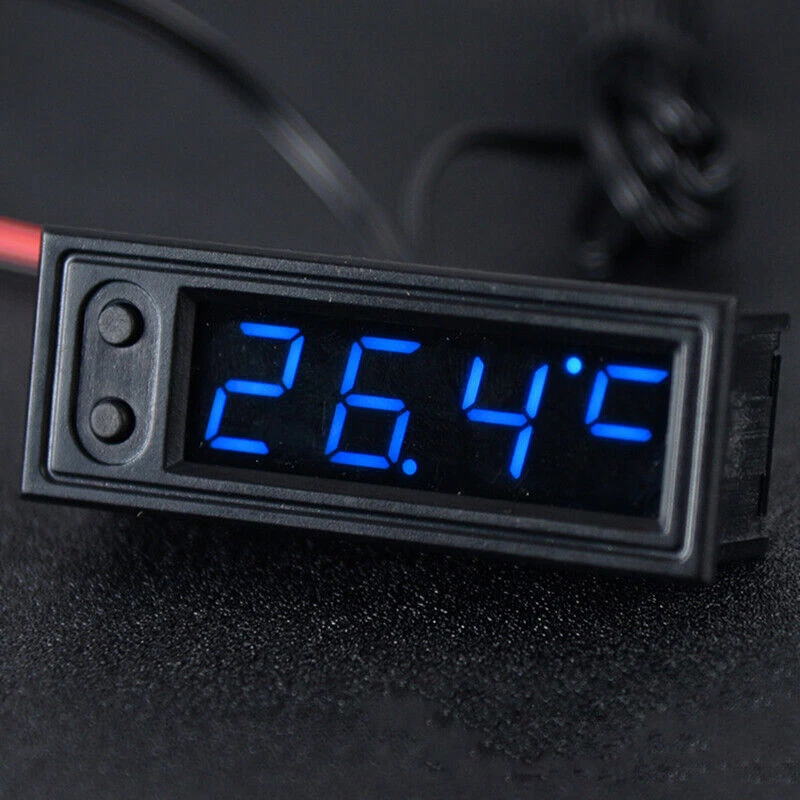 12V 3-in-1 Vehicle Car Thermometer + Voltmeter + Clock LED Digital Display - Image 2 of 4
