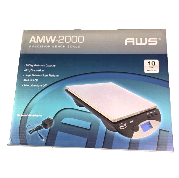 AWS AMW 2000 Precision Bench Scale 2000g 0.1g Graduation LCD Stainless Steel
Opens in a new window o