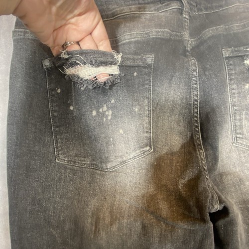 Judy Blue Jeans 24W Plus Boyfriend Paint Splatter Distressed Black Grunge NEW - Picture 9 of 12