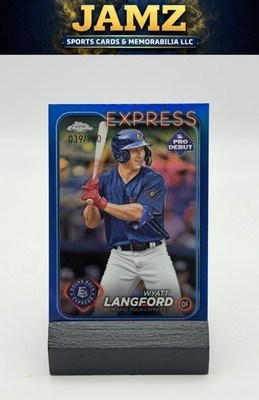 2024 Topps Pro Debut #PDC-95 Wyatt Langford Chrome Blue Refractor #/150