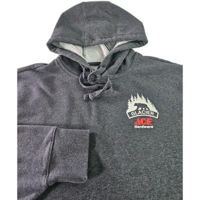 #ad Ace Hardware Hoodie Sportek Men L Gray Glacier Kalispell MT Pocket Workwear $19.95