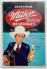 Miller High Life Beer Sign - Hank Williams Jr. - Miller Lite - Retro