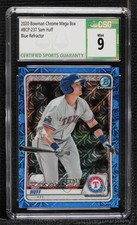 2020 Bowman Chrome Prospects Mega Box Blue Mojo Refractor Sam Huff CSG 9 0i76