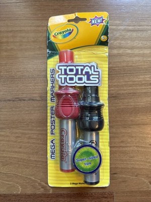 Crayola Poster Markers Total Tools Mega Crafts 2 Pack Super Size Tips Red Black
