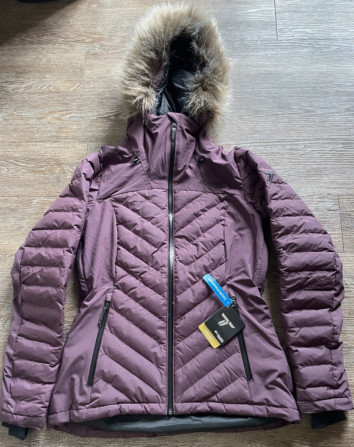 Chaqueta aislante Columbia Bird Mountain III para mujer M Omni Heat Titanium nueva con etiquetas