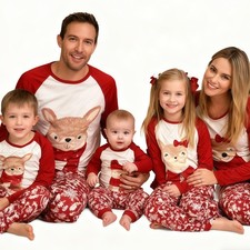 Family Matching Christmas Pyjamas Kids Adult Xmas Nightwear Pajamas Pjs Set 2024