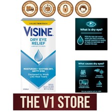 Hydrating Lubricant Eye Drops - 0.5 Fl Oz (2 Pack) for Gritty, Irritated Eyes