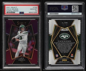 2021 Select Premier Level Purple Prizm /75 Zach Wilson PSA 10 GEM MT Rookie RC
