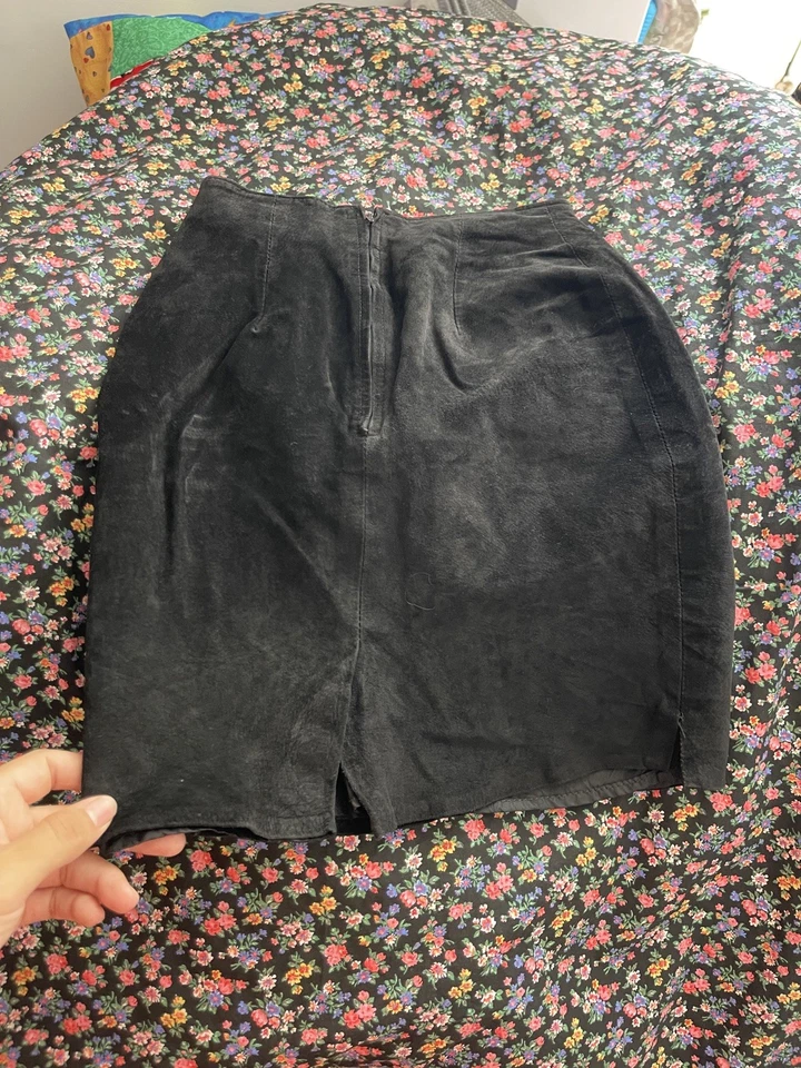 Minifalda vintage de gamuza de cerdo negra Eddie Bauer | Talla 4 Foto 2 de 4